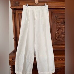 NWOT GAP High Rise Linen Blend Pleated Wide Trousers